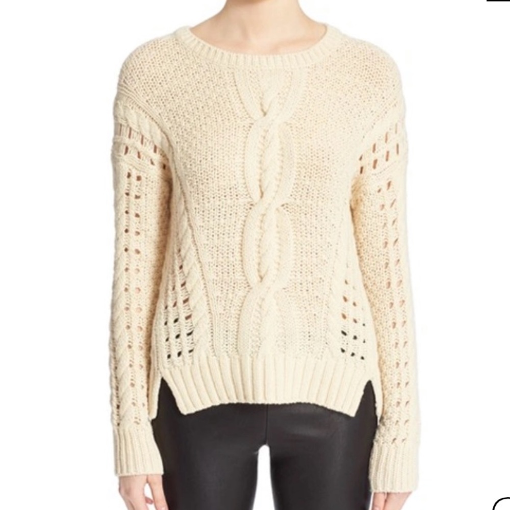 Women’s Cream Cable Knit Sweater - Classic Cozy Pullover